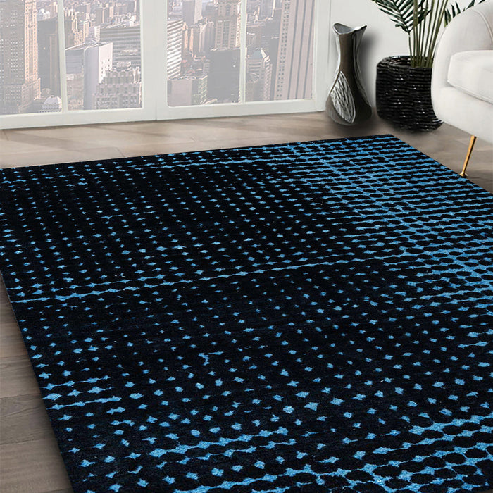 Machine Washable Abstract Black Rug in a Family Room, wshabs4410