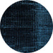 Round Machine Washable Abstract Black Rug, wshabs4410