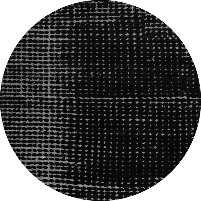 Round Machine Washable Oriental Gray Modern Rug, wshabs4410gry