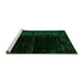 Sideview of Machine Washable Oriental Green Modern Area Rugs, wshabs4410grn