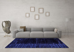 Machine Washable Oriental Purple Modern Area Rugs in a Living Room, wshabs4410pur