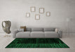 Machine Washable Oriental Green Modern Area Rugs in a Living Room,, wshabs4410grn