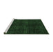 Sideview of Machine Washable Oriental Emerald Green Modern Area Rugs, wshabs4411emgrn