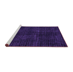 Sideview of Machine Washable Oriental Purple Modern Area Rugs, wshabs4411pur