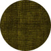 Round Oriental Yellow Modern Rug, abs4411yw