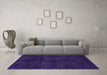 Machine Washable Oriental Purple Modern Area Rugs in a Living Room, wshabs4411pur