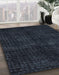 Abstract Dark Slate Gray Green Oriental Rug in Family Room, abs4411