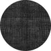 Round Machine Washable Oriental Gray Modern Rug, wshabs4411gry