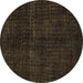 Round Oriental Brown Modern Rug, abs4411brn