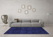 Machine Washable Oriental Blue Modern Rug in a Living Room, wshabs4411blu