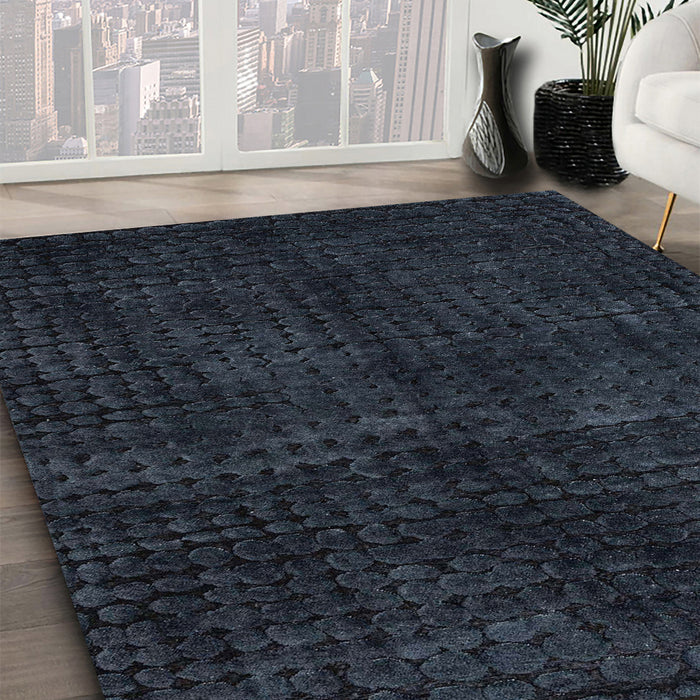 Machine Washable Abstract Dark Slate Gray Green Rug in a Family Room, wshabs4411