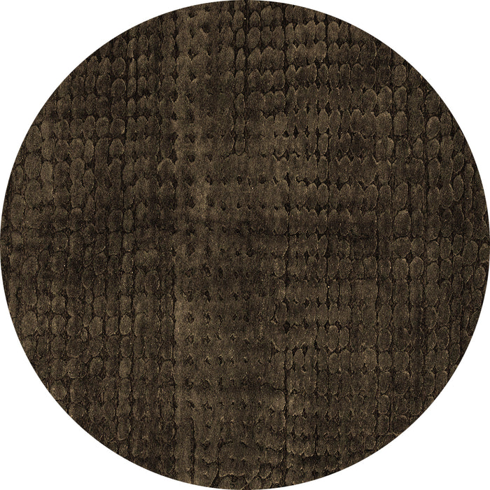Round Machine Washable Oriental Brown Modern Rug, wshabs4411brn
