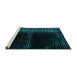 Sideview of Machine Washable Oriental Turquoise Modern Area Rugs, wshabs4412turq