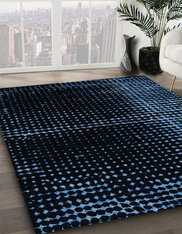 Abstract Black Oriental Rug in Family Room, abs4412