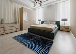 Abstract Black Oriental Rug in a Bedroom, abs4412