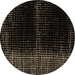 Round Oriental Brown Modern Rug, abs4412brn