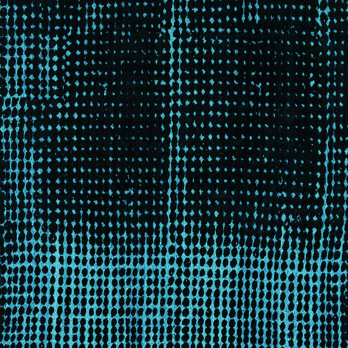 Square Machine Washable Oriental Turquoise Modern Area Rugs, wshabs4412turq