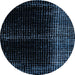 Round Machine Washable Abstract Black Rug, wshabs4412