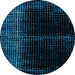 Round Oriental Light Blue Modern Rug, abs4412lblu