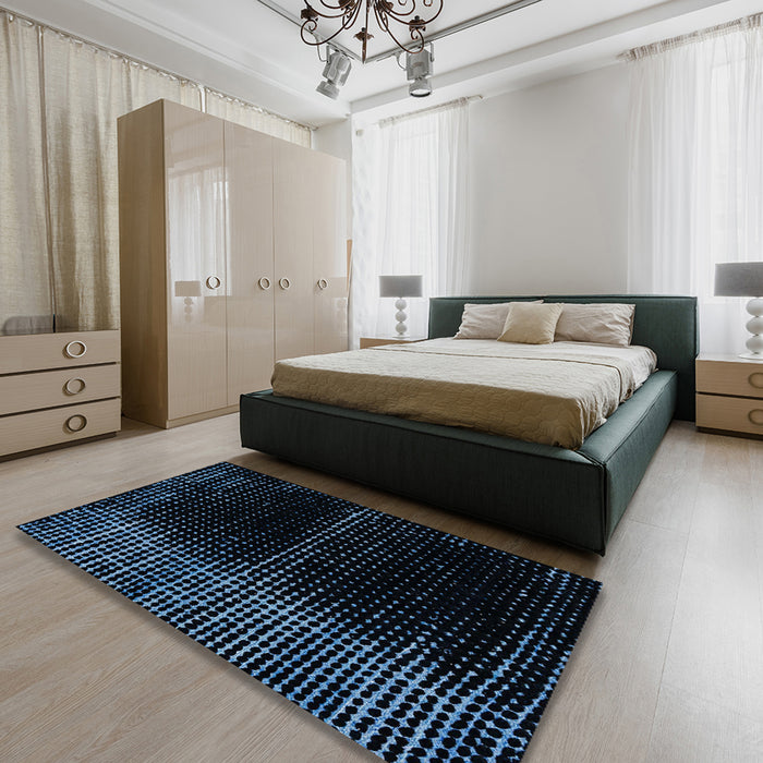 Machine Washable Abstract Black Rug in a Bedroom, wshabs4412