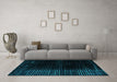 Machine Washable Oriental Turquoise Modern Area Rugs in a Living Room,, wshabs4413turq