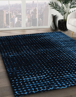 Machine Washable Abstract Black Rug in a Family Room, wshabs4413