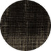 Round Oriental Brown Modern Rug, abs4413brn