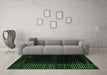 Machine Washable Oriental Emerald Green Modern Area Rugs in a Living Room,, wshabs4413emgrn
