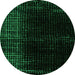 Round Oriental Green Modern Rug, abs4413grn