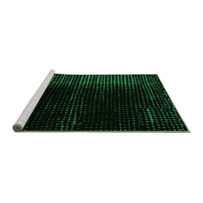 Sideview of Machine Washable Oriental Green Modern Area Rugs, wshabs4413grn