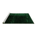 Sideview of Machine Washable Oriental Green Modern Area Rugs, wshabs4413grn