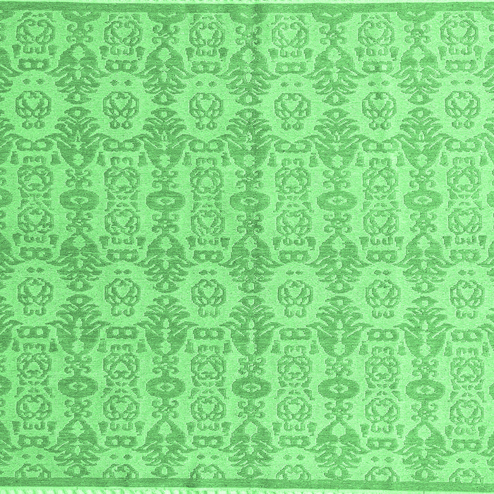 Square Abstract Emerald Green Modern Rug, abs4414emgrn