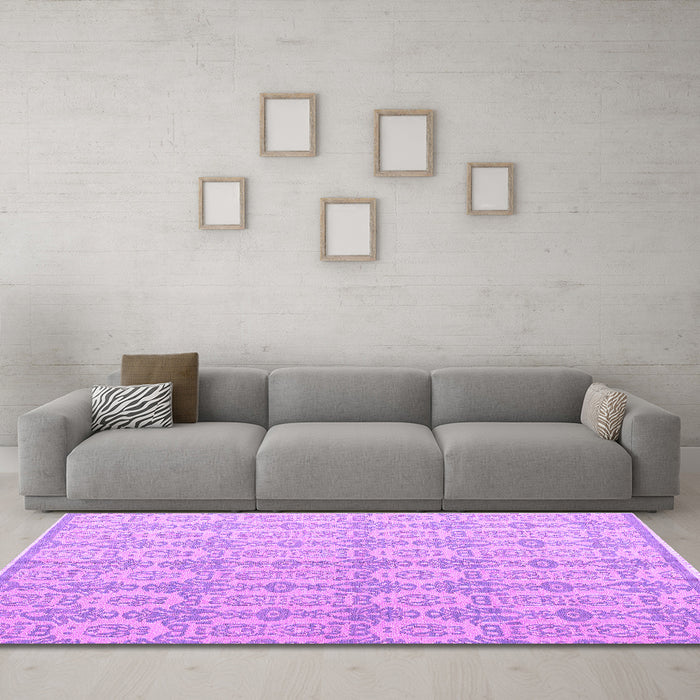 Machine Washable Abstract Purple Modern Area Rugs in a Living Room, wshabs4414pur