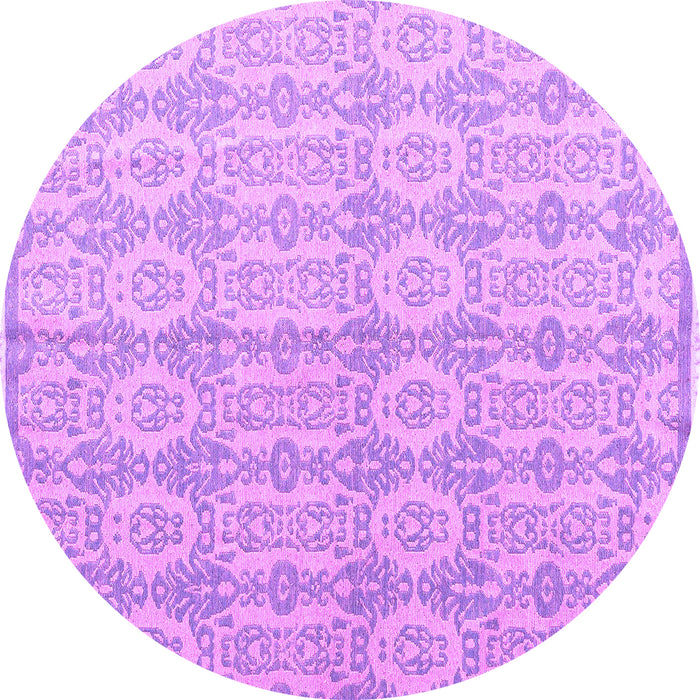 Round Machine Washable Abstract Purple Modern Area Rugs, wshabs4414pur
