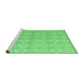 Sideview of Machine Washable Abstract Emerald Green Modern Area Rugs, wshabs4414emgrn