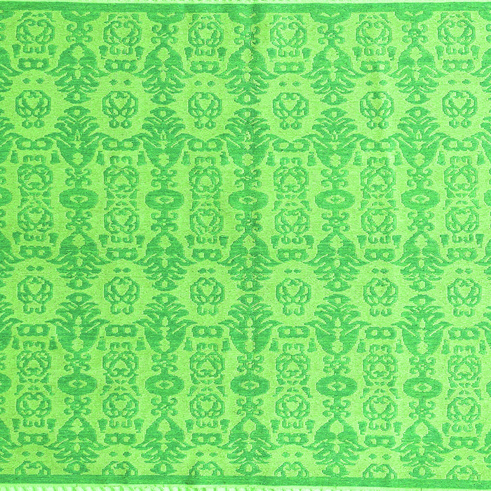 Square Machine Washable Abstract Green Modern Area Rugs, wshabs4414grn