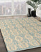 Abstract Green Modern Rug in Family Room, abs4414