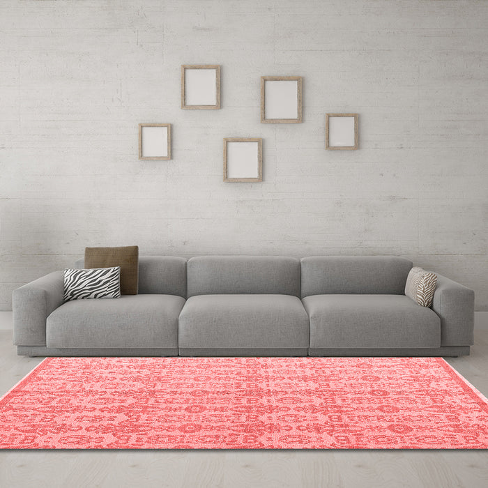 Modern Red Washable Rugs