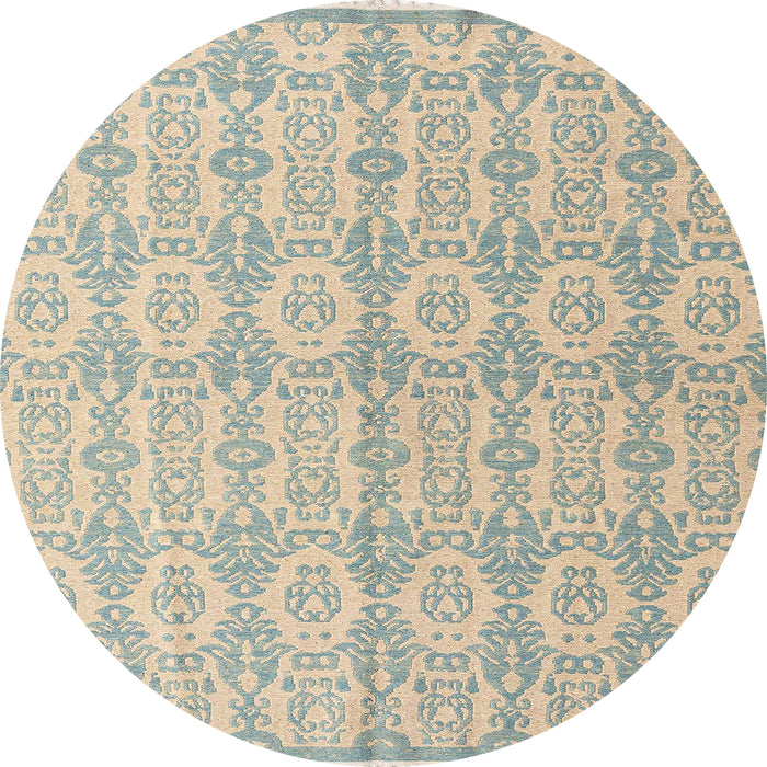 Round Abstract Green Modern Rug, abs4414