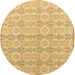 Round Machine Washable Abstract Brown Modern Rug, wshabs4414brn