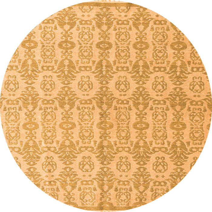 Round Abstract Orange Modern Rug, abs4414org