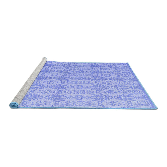 Sideview of Machine Washable Abstract Blue Modern Rug, wshabs4414blu