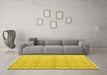 Machine Washable Abstract Yellow Modern Rug in a Living Room, wshabs4414yw