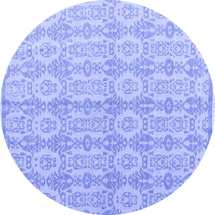 Round Abstract Blue Modern Rug, abs4414blu