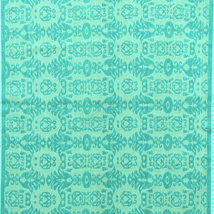 Square Abstract Turquoise Modern Rug, abs4414turq