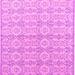 Square Machine Washable Abstract Pink Modern Rug, wshabs4414pnk