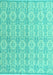 Machine Washable Abstract Turquoise Modern Area Rugs, wshabs4414turq