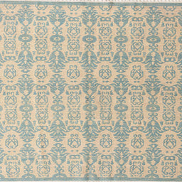 Square Abstract Green Modern Rug, abs4414