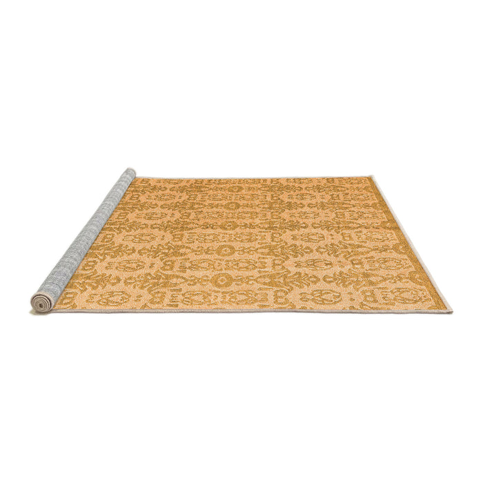 Sideview of Machine Washable Abstract Orange Modern Area Rugs, wshabs4414org