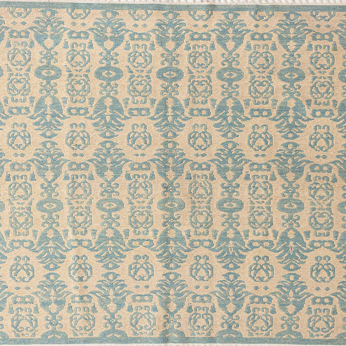 Square Machine Washable Abstract Green Rug, wshabs4414